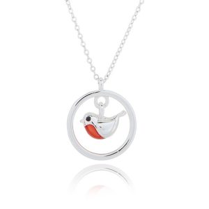 Silver Plated Robin Ring Necklace