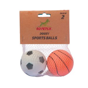 Rubber Sports Dog Balls x2