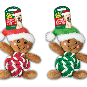 Gingerbread Man Rope Plush Dog Toy